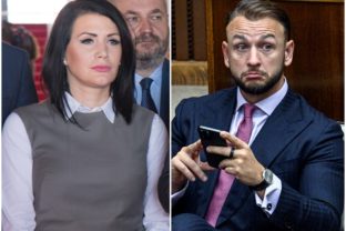 Na snímke poslankyňa NR SR Jana Bittó Cigániková (SASKA) a minister vnútra SR Matúš Šutaj Eštok.
